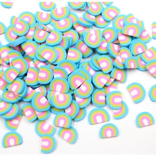 100g/Lot Blue Rainbow Slices Polymer Clay Cloud Soft Pottery for Toys Decoration DIY Crafts Filler Accessories
