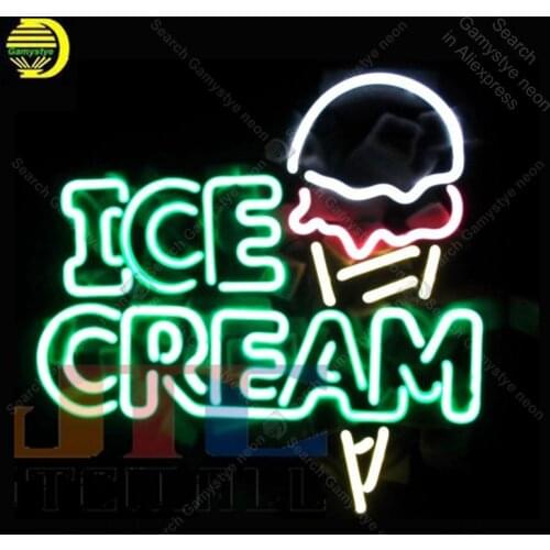 ICE CREAM Neon sign Glass Tube Bulb Light icons light Lamps SHOPStore display Signboard Handmade neon light for room wall