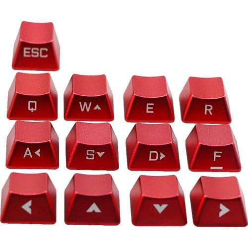 OEM Profile 13pcs Zinc Aluminium Alloy Key Cap Mechanical Keyboard keycap for ESC WASA Arrow key Stereoscopic Anode keycaps