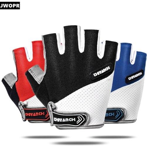JWOPR Motocross Riding Gloves Dumbbell Fitness Non-slip Half-finger Gloves Outdoor Riding Sweat Absorbent Breathable Gloves