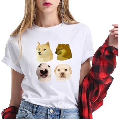 Casual Boy and Girls T-Shirt Summer Sport Clothing O Neck Short Sleeve Kawaii Interesting Dog Shiba Inu Printed Loose Youth Tops