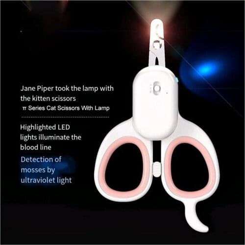 Professional pet dog pliers cat dog nail cutter beauty scissors animal cat lock pet LED lamp nail scissors can detect cat moths