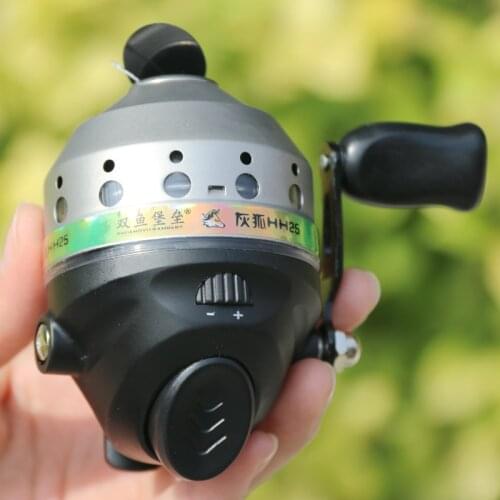 HH25 Slingshot Fishing Reel Catapult Shooting fish Metal Closed line Wheel Left/Right Outdoor River Fishing with PE 4 strand 30m