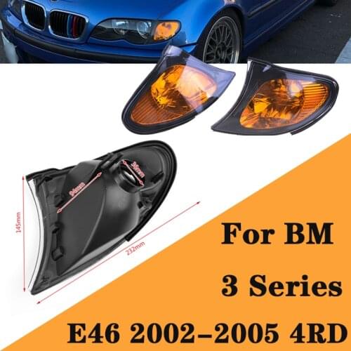 Front Indicator Turn Signal Yellow Corner Lights For BMW 3 Series E46 2002-2005 4RD
