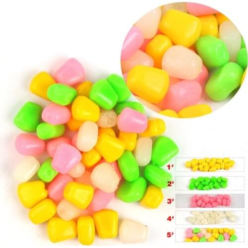 High Quality 50Pcs/Lot Fishing Corn Floating Boilies Flavoured Soft Lure Grass Carp Bait Silicone Soft Plastic Bait Artificial