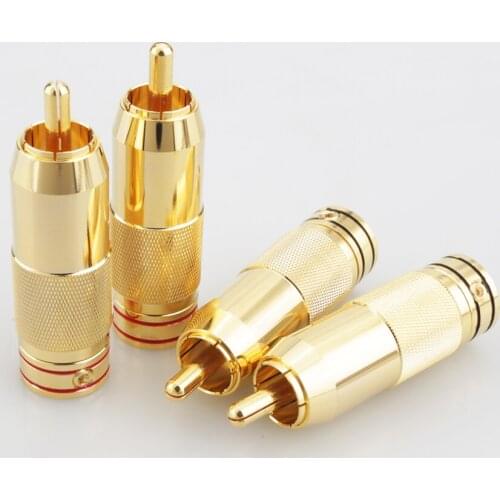 High End Audio Video Cable RCA Plug Solder Gold Audio Video Adapter Cable Connector RCA to RCA M AV Cable for TV,DVD,VCD etd