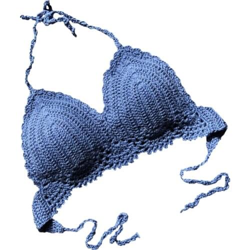 Women Crochet Lace Bralette Knit Bra Boho Beach Bikini Cami Swimwear Push up Top