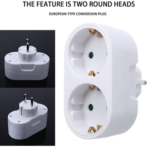 1Pcs Fire Retardant ABS 2-way Conversion Plug EU Standard Power Adapter Socket 16A Power Socket Adapter New