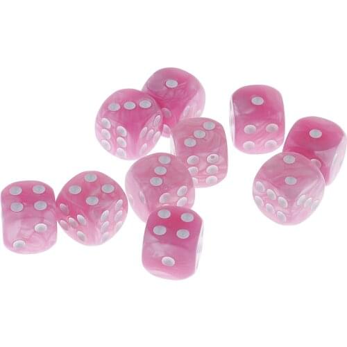 10 Pcs Plastic 6-sided Digital Dice D6 for Party Bar Pub Camping Travell Christmas Table Game D&D MTG RPG Gaming Acce 10-Color