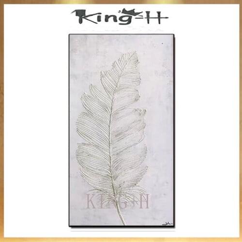 100% Hand Painted Abstract Texture Feather Picture Oil Painting Canvas Wall Art Unframed Artwork Home Good Wall Decor Panel