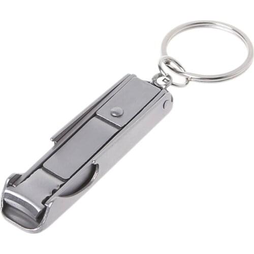 2 in 1 Nail Clipper Bottle Opener EDC Pocket Tool Nail File Keychain For Travel