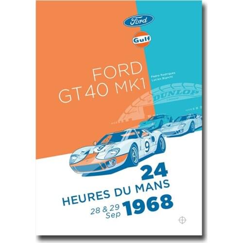 24 Hours Of Le Mans 1968 Canvas Painting Poster Print Wall Art Picture For Living Room Home Decor Wall Decoration Frameless