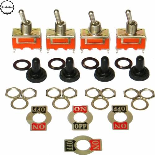 4 Marine Grade on/Off 20 Amp 12 Volt Heavy Duty Toggle Switches W/ Boots