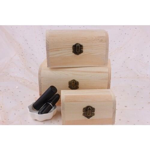 60Pcs/lot 20sets Arch Plain Wood Wooden Rectangular Hinged Storage & Christmas Eve Boxes 18.5x13x10cm 15.5x9.5x8.5cm 12x7x6.7cm