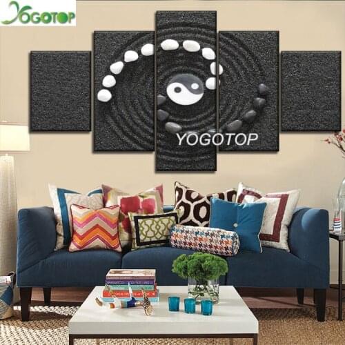 DIY Diamond Painting Black & White Sand Stone Yin & Yang 5D Full mosaic Diamond Embroidery Handcraft Kit Home decor 5 pcs ML1048