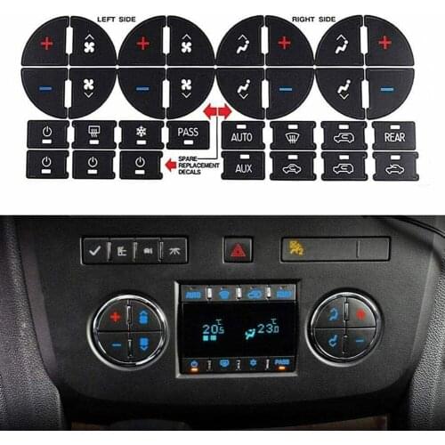 Car AC Control Radio Dash Climate Control Button Repair Stickers Decals Kit Sticker For Buick Chevrolet GMC Saturn Decals