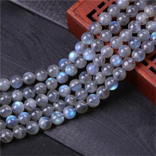 Grade AA Natural Labradorite Beads Blue Luster Labradorite Beads NOT Dyed 4mm-10mm Smooth Polished Round 15 Inch Strand ML07