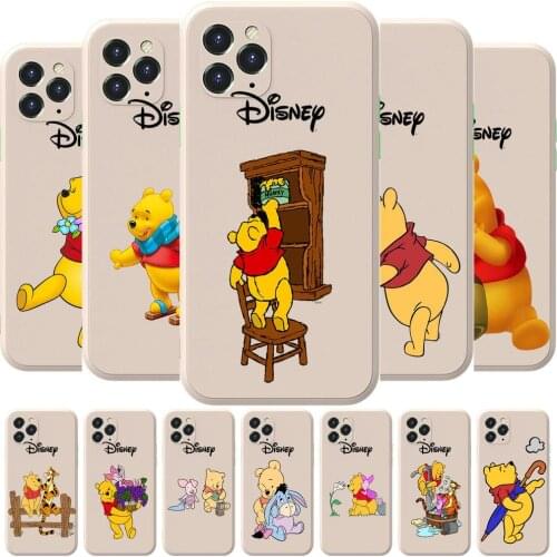 Winnie the Pooh Anime Phone Case cover For iphone 12 Pro Max 11 8 7 6 S XR PLUS X XS SE 2020 mini cell shell milky white