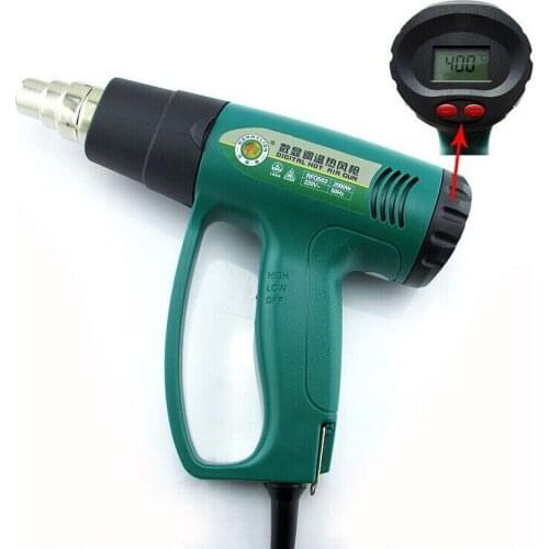 Digital LCD Display 220V 1600W Handheld Portable Hot Air Gun Temperature Adjustable Heat Gun Hot Air Blower Thermostat heat gun