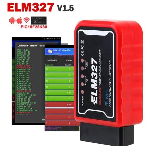 LEEPEE OBDII Diagnostic Tool ELM 327 V 1.5 ICAR2 OBDSCAN ELM327 WiFi/Bluetooth-compatible V1.5 PIC18F25K80 Chip For Android/IOS