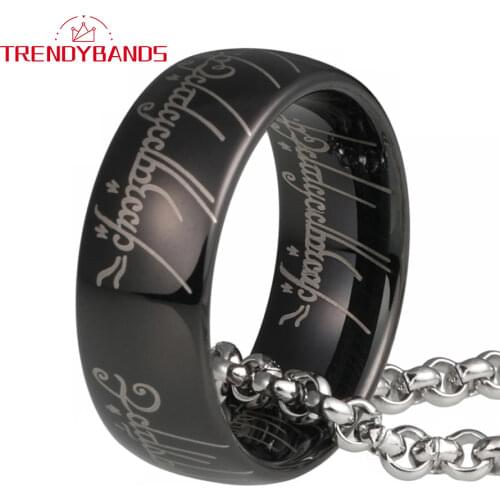 6MM 8MM Laser Black Tungsten Carbide Rings For Men Women Domed Polished Shiny Comfort Fit