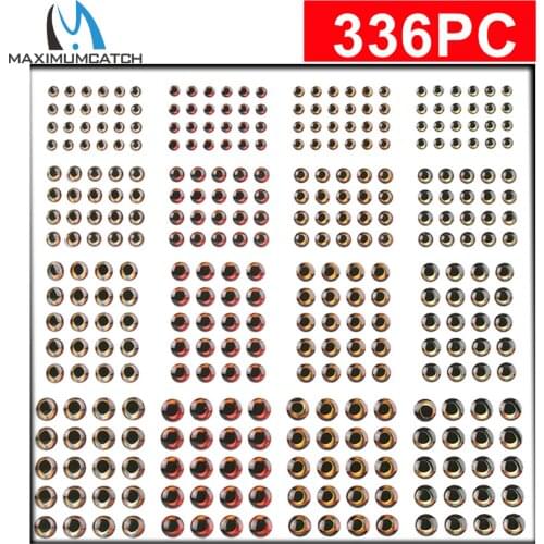 Maximumcatch 336pc Fishing Lure Eyes 4D 3mm 4mm 5mm 6mm Fly Fishing Artificial Fish DIY Eye Making Tying Materials