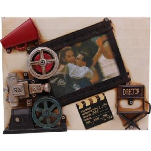 Photo Frame Metal Wood Cinema Decor Vintage Decorative Gift Trinket Miniature Nostalgic Handmade Hand Painted Quality Durable
