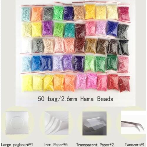 Mini 2.6 perler/Hama Beads PUPUKOU Beads and tool 2.6mm pegboard Education Toy Fuse Bead Jigsaw Puzzle 3D For Children