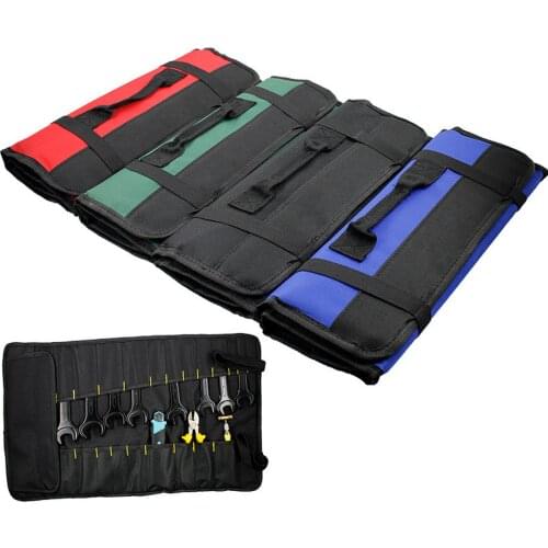 Multi-function Tool Roll Storage Pocket Oxford Cloth Hardware Tool Pocket Repair Tool Storage Bag Wrench Pliers Folding Roll Bag