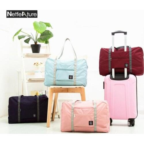 Fashion Unsex Travel Folding Bag Waterproof Poly Handbag Big Capacity Luggage Bag Travel Accessories Finishing Storage Bag YA955