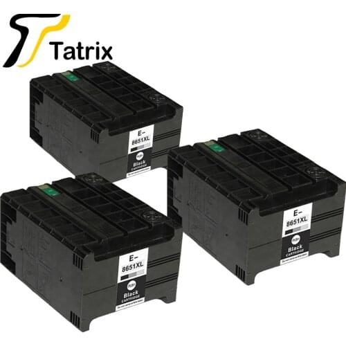 Tatrix 3PCS Full ink Compatible for Epson T8651 T8651XL for Epson WorkForce Pro WF-M5190DW, WF-M5190DW BAM,WF-M5690DWF WF-M5690