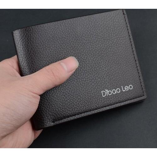 New mens short wallet real horizontal fashion youth Wallet