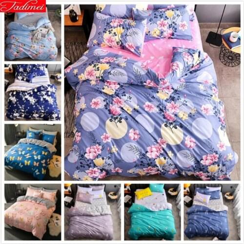 Flower pattern Duvet Cover Quilt Comforter Case Bedding Set 3/4 pcs Bed Linen Summber Autumn Kid Cotton Bedlinen Queen King Size