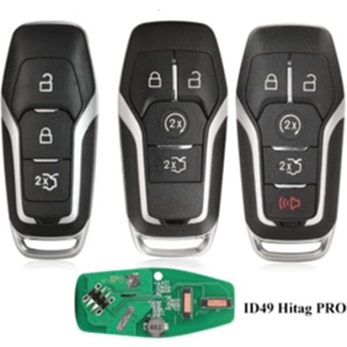 3/4/5 button KeylessGo Smart Remote Key 434/868/902Mhz ID49 for Ford Mondeo Explorer Mustang Focus Fusion S-Max Galaxy Car