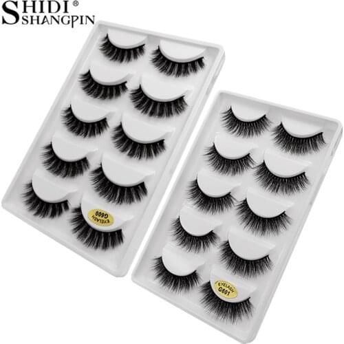SHIDISHANGPIN natural long 3d mink eyelashes hand made false eyelash 5 pairs 3d mink lashes makeup false eyelashes faux cils G6