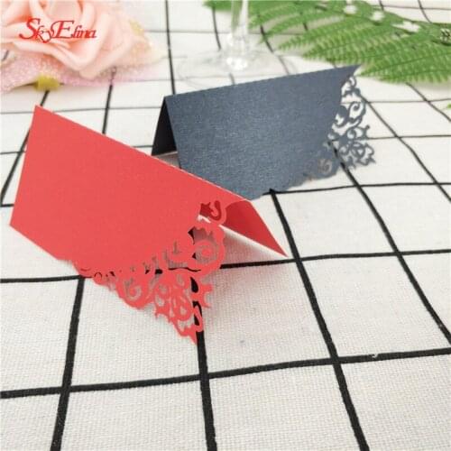 Sky Elina 10Pcs Hollow Laser Cut Table Name Seat Cards Wedding Party Table Favors Decoration Name Place Cards 8Z