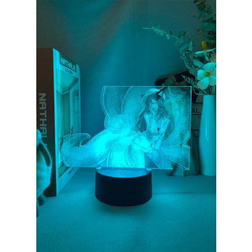 USB LED Light 3D Picture Lamp App Control League of Legends Nine Tailed Fox Ari Girly Heart Room Decoration Nightlight Game Fan