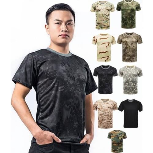 Tactical T-Shirt Mens Tactical Shirt Athletic Sport Training Military Short Sleeve Breathable T-Shirt