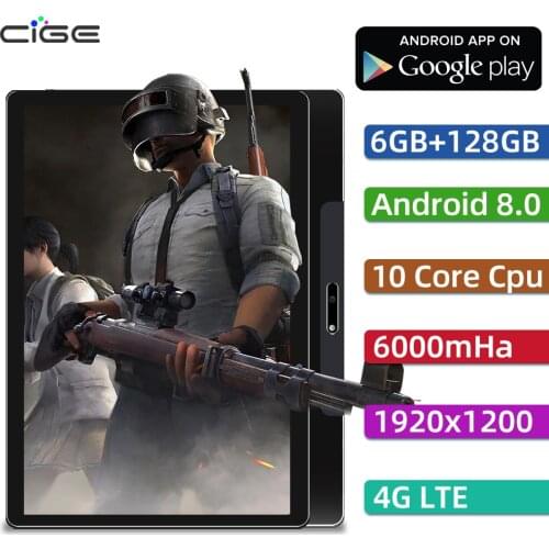 Hot New Ultra Slim 10 inch Tablet PC 10 Core 6GB RAM 128GB ROM 2.5D Tempered Glass 13M Camera Android 8.0 Tablet 10.1 WiFi GPS