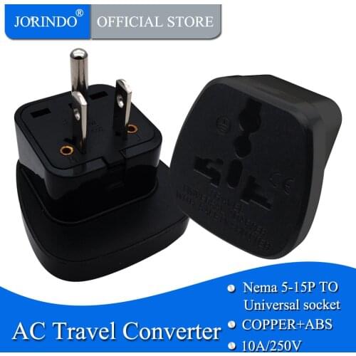 JORINDO Universal Japan United States Canada Philippines Thailand power connector AU EU UK swiss italy to US travel adapter plug