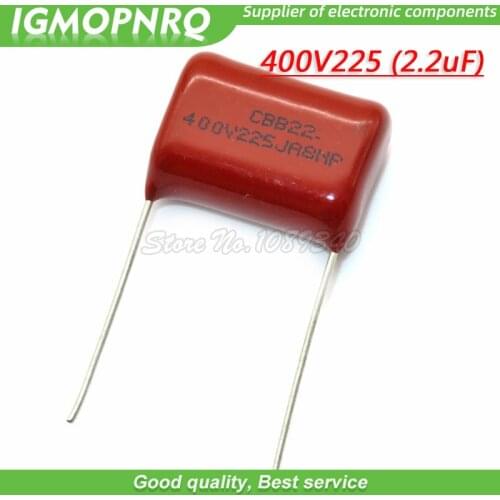 10PCS 400V225J 2.2UF Pitch 20M 225J400V 225 400V 2200PF CBB 400V225J-P20 Polypropylene film capacitor