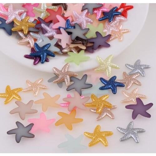 18mm 100pcs/lot mix color resin pearl flatback Sea Star|Resin Scrapbooking embellishments|Slime Filler Materials