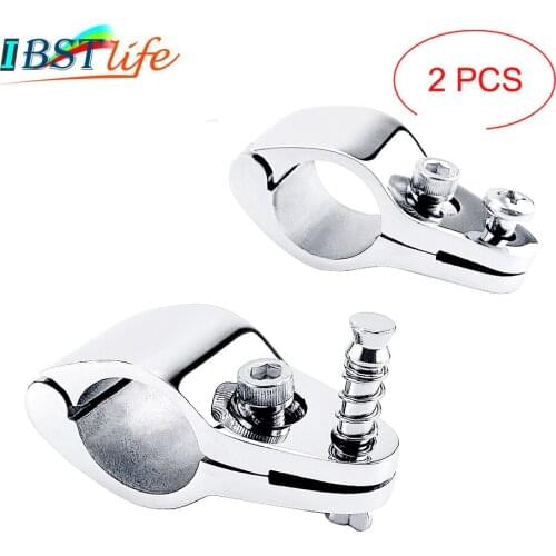 2X Stainless Steel 316 Boat Bimini Top Hinged Jaw Slide Clamp Fitting Marine Hardware Yacht 22 or 25mm Tube Rail Accessories
