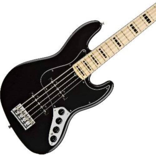 Top quality FPJB-5031 black color solid wood body fretboard 5 strings Jazz bass, Free shipping