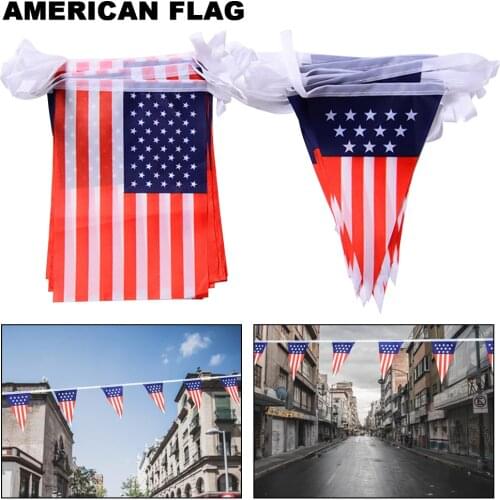 4th American Flag 14*21 20PCS Desk Flag American US/USA United States of America square Table flag Desk triangle flag