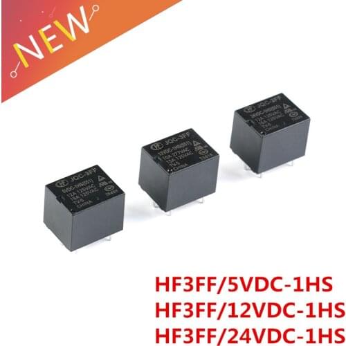 5Pcs Relay HF3FF-JQC-3FF- 5VDC-1HS 12VDC-1HS 24VDC-1HS(551) DIP4 5V 12V 24V DC 10A