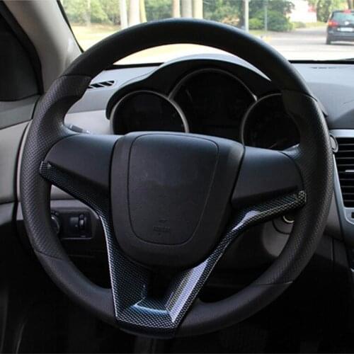 Car Accessories Fit For Chevrolet Cruze Trax Tracker Sonic car styling Steering Wheel Chrome Trim Cover Insert Sticker