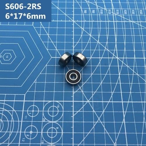 Free Shipping 10pcs ABEC-5 S606-2RS (6*17*6 mm) Sus440c Environmental Corrosion Resistant Deep Groove Ball Bearings S606RS S606