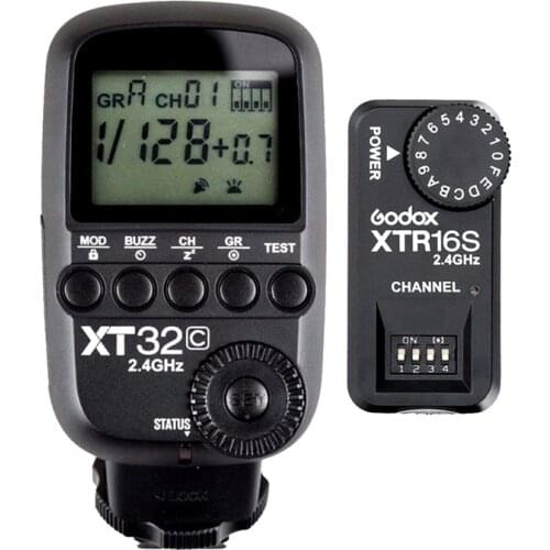 Godox XT32C 2.4G Wireless 1/8000s High-speed sync Flash Trigger + XTR-16S for Canon / GODOX Ving V850/V860/V850II/V860II Flahses