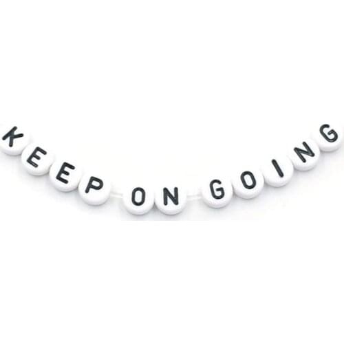 400pcs White Alphabet Letter Round Beads Acrylic DIY Jewellery Making Accessories NW